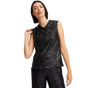 Chico's Black Label Sequin Shell Top - 12 - Black NWT